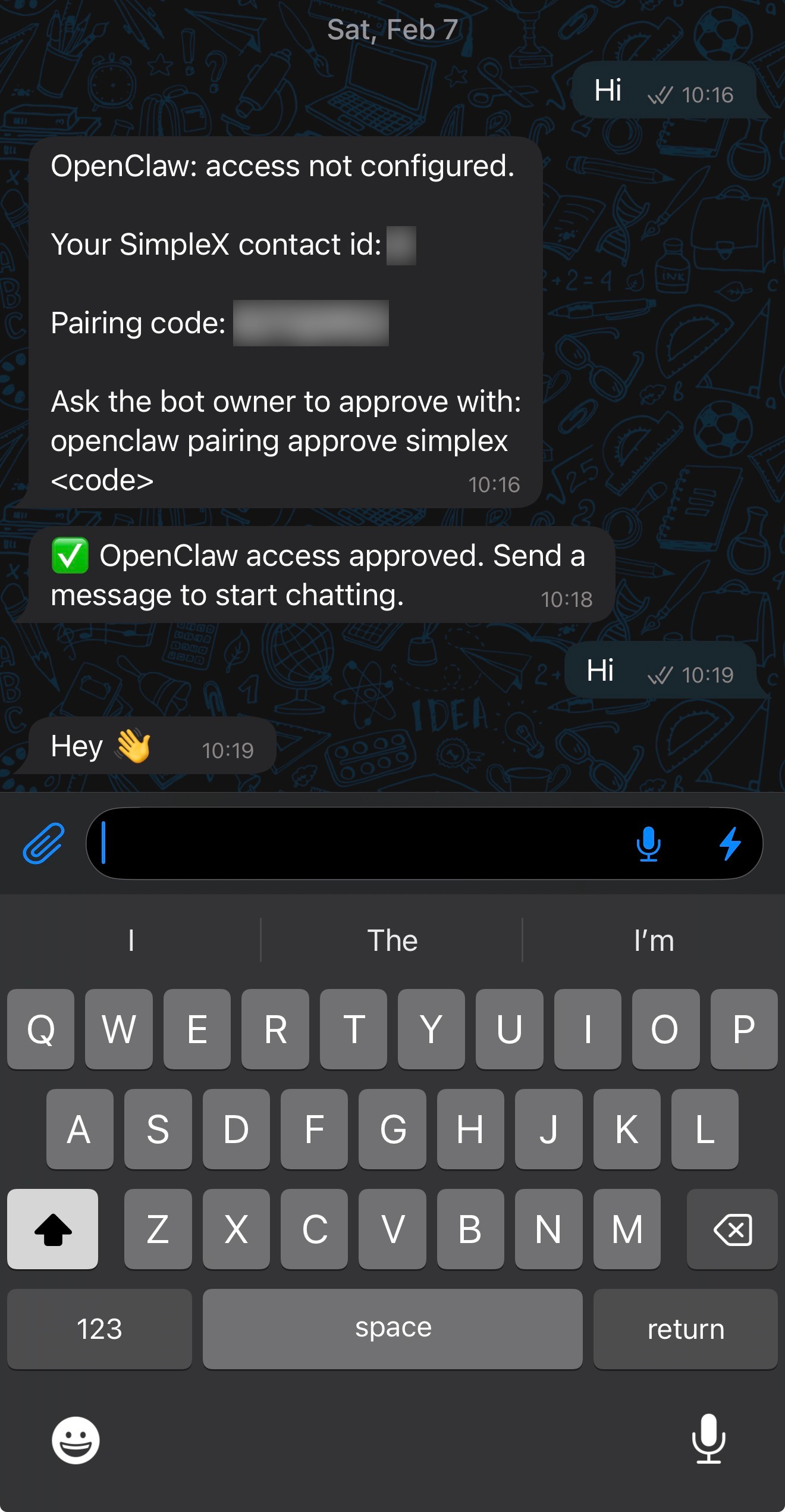 SimpleX chat after approval